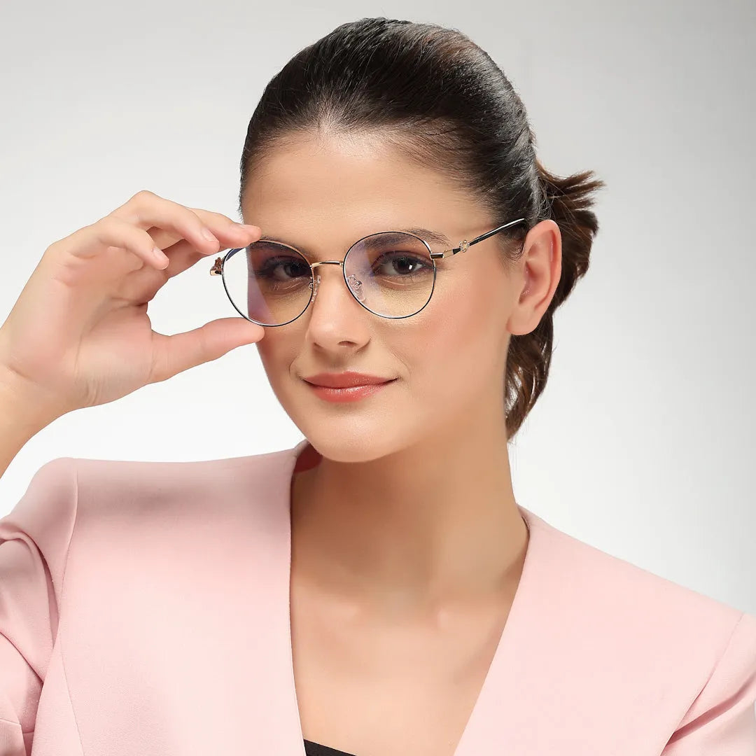 Astrid | Black Medium Full Rim Oval Computer Glasses for Men & Women [Blue Block]