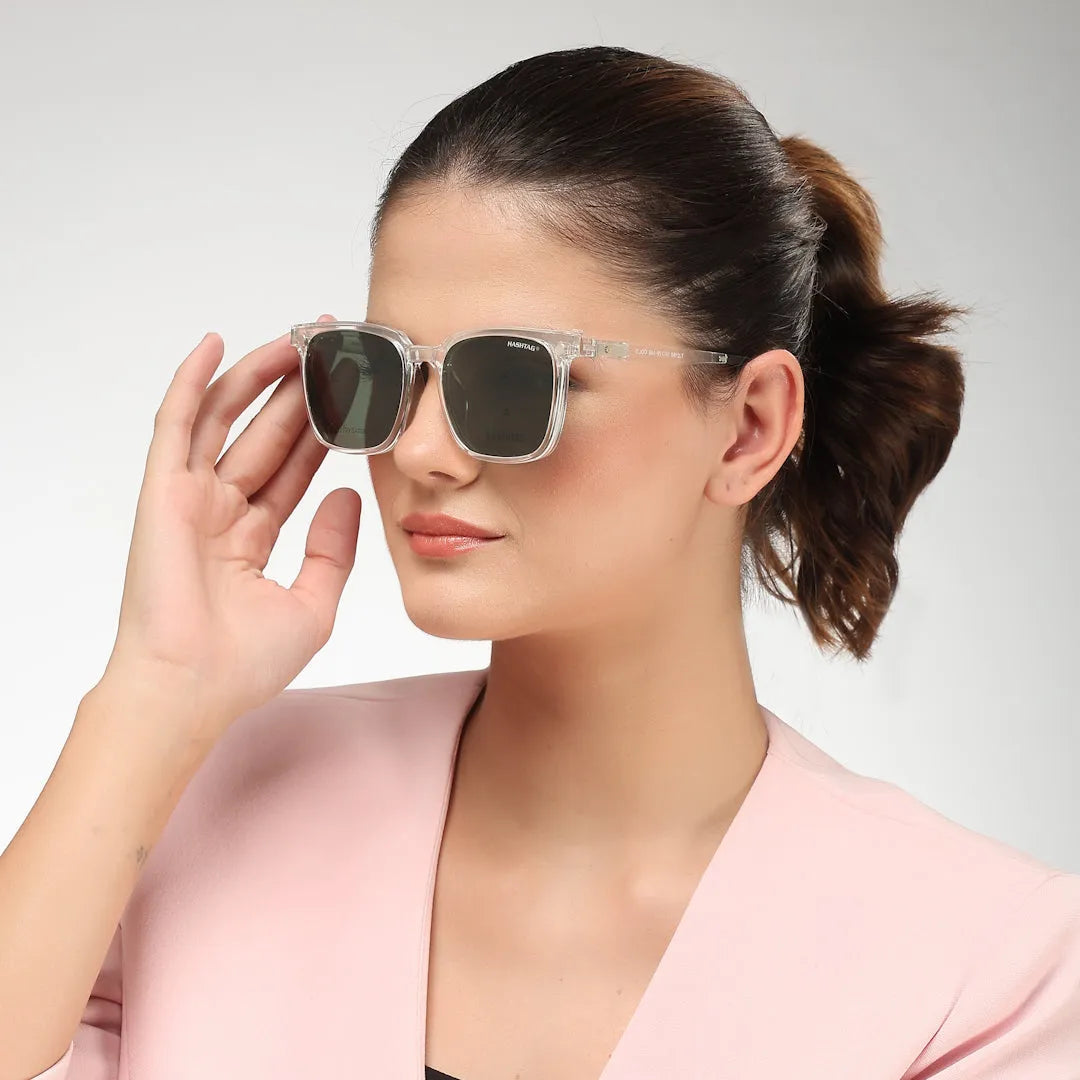 Blaze | Transparent Medium Full Rim Wayfarer Clip-on for Men & Women [Clip-on]