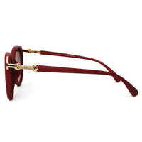 Vortex | Red Medium Full Rim Round Sunglasses for Women [UV-protected]