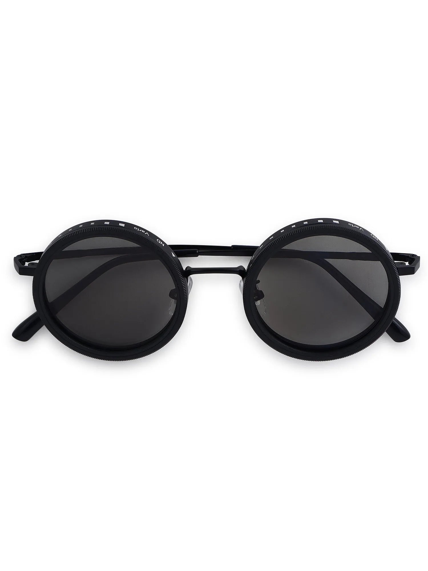 APERTURE SB | Black Large Full Rim Round Sunglasses for Men & Women [Tint Adjustable]