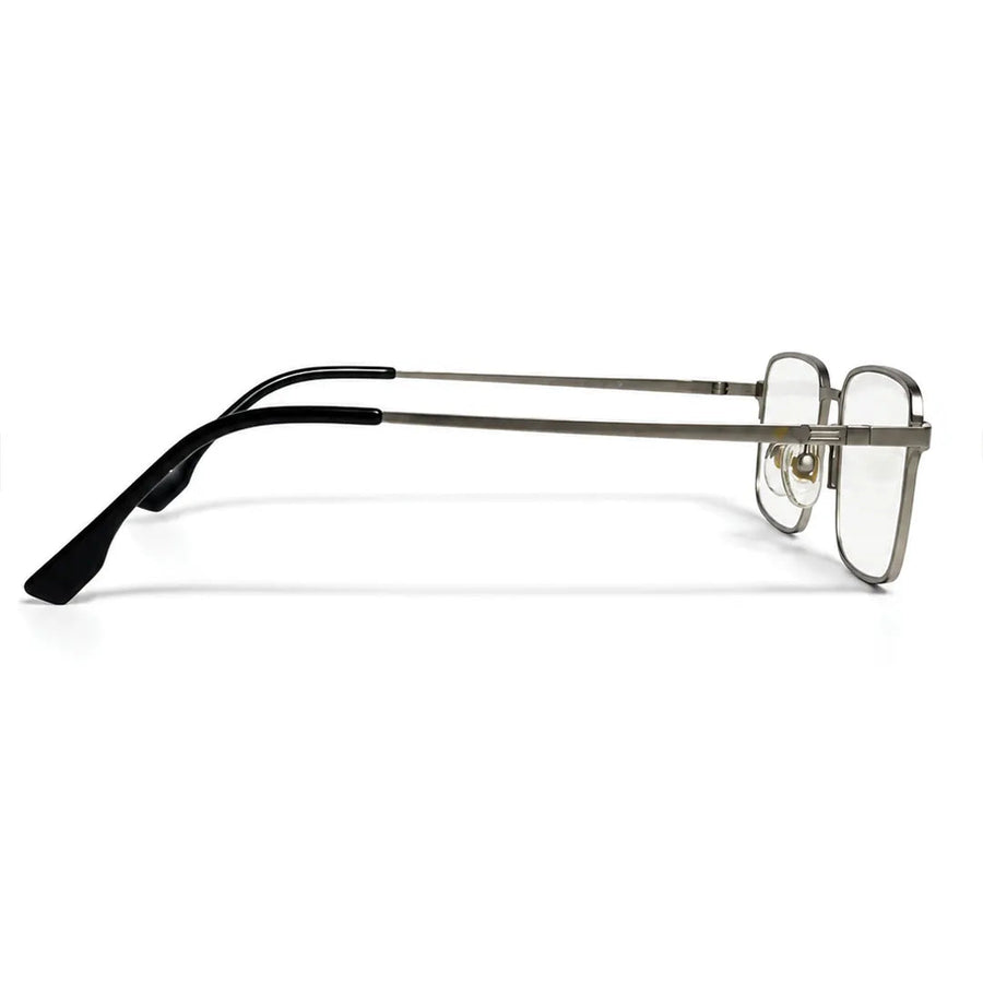 Crystar | Silver Medium Full Rim Rectangle Clip-on for Men & Women [Clip-on]