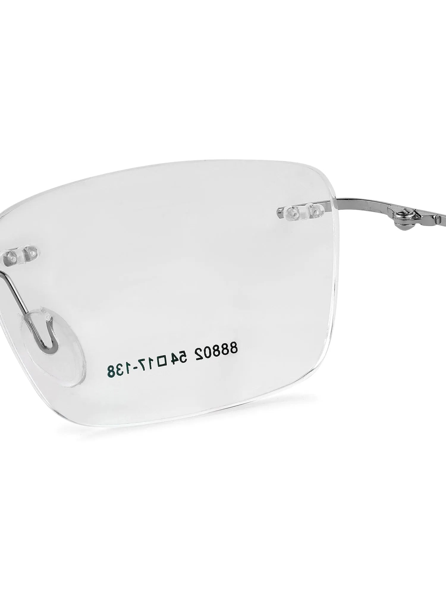 Thin Line | Silver Medium Rim Less Rectangle Eyeglasses for Unisex [Demo Lens]