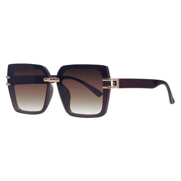 Valoria | Brown Large Full Rim Square Sunglasses for Women [UV-protected]