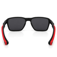 Rift | Black Large Full Rim Rectangle Sports Sunglasses for Men & Women [Polarized]