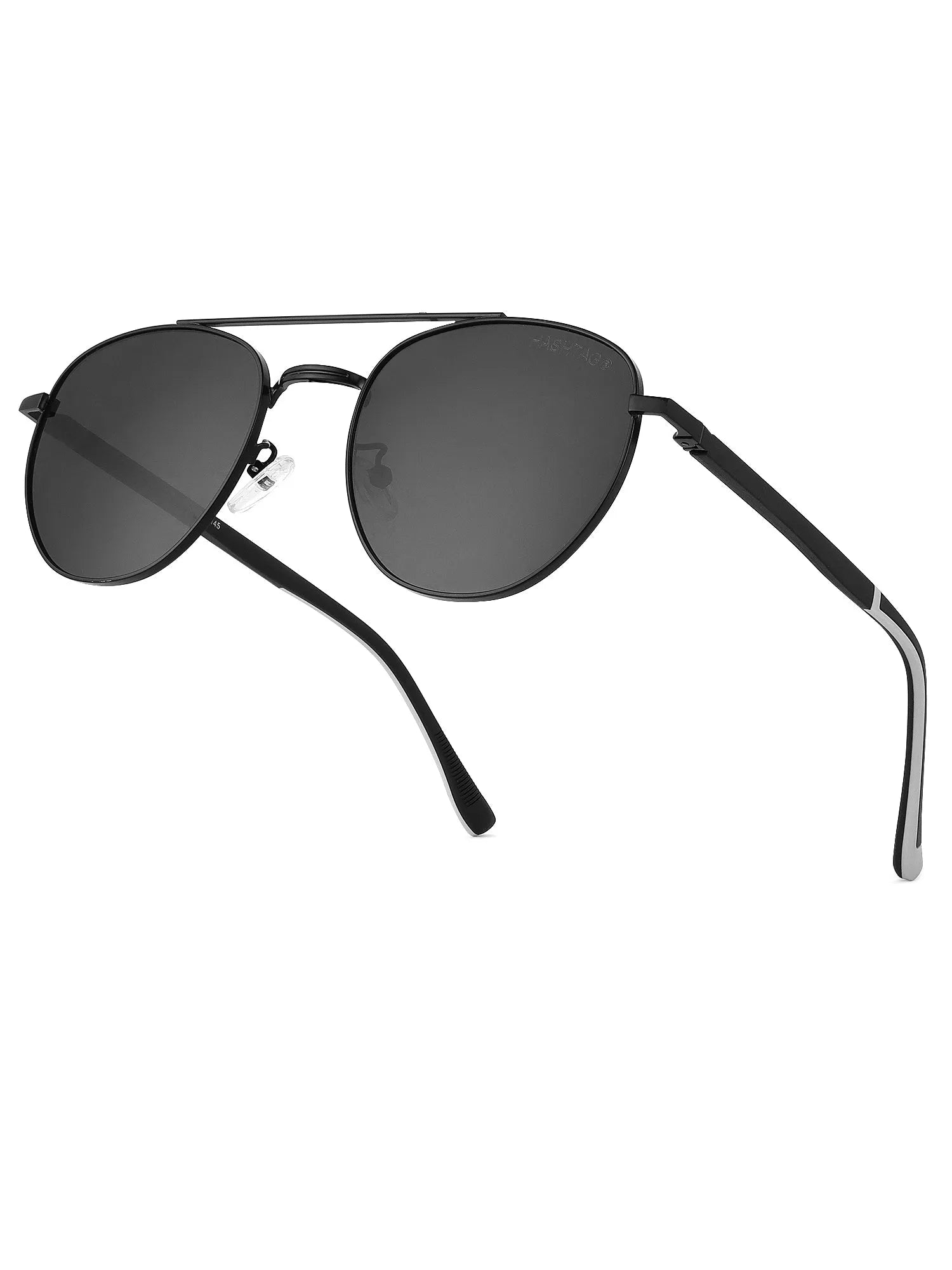 Valkyra | Black Large Full Rim Aviator Sunglasses for Men & Women [UV-protected]