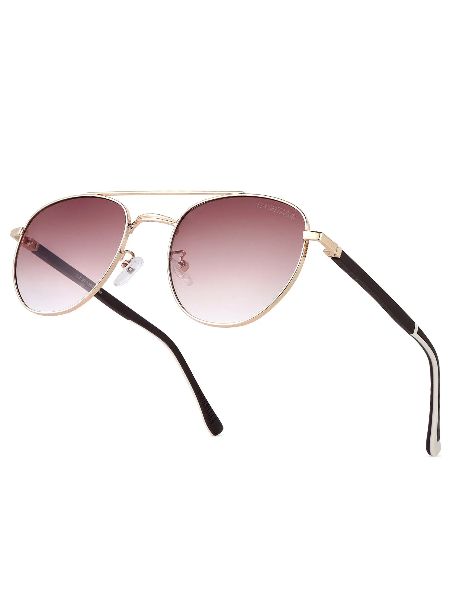 Valkyra | Gradient Brown Large Full Rim Aviator Sunglasses for Men & Women [UV-protected]