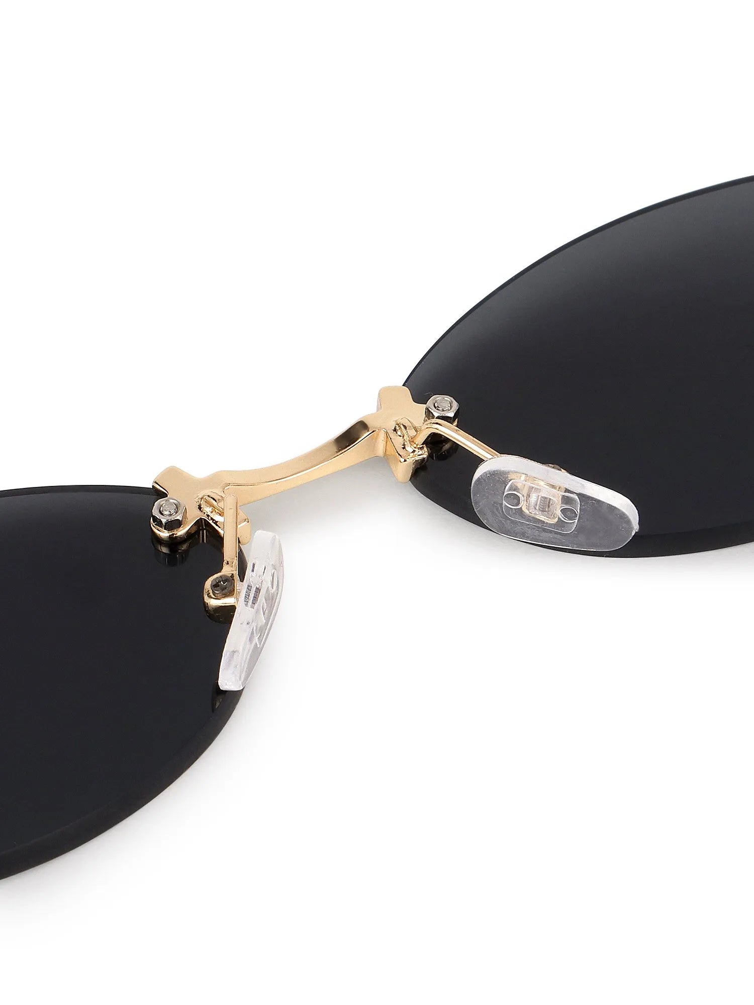 Quasar | Grey Small Rim Less Oval Sunglasses for Women [UV-protected]