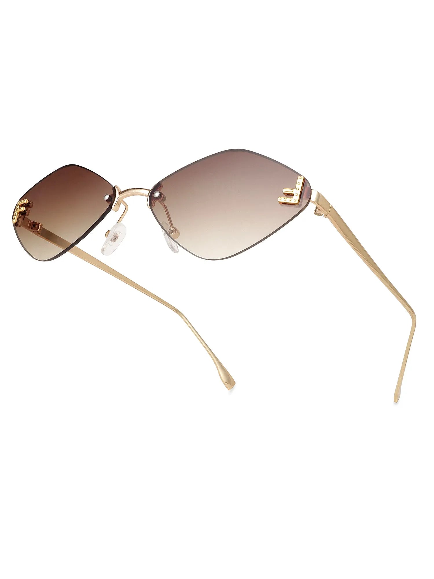 Xelora | Gradient Yellow Small Rim Less Diamond Sunglasses for Women [UV-protected]
