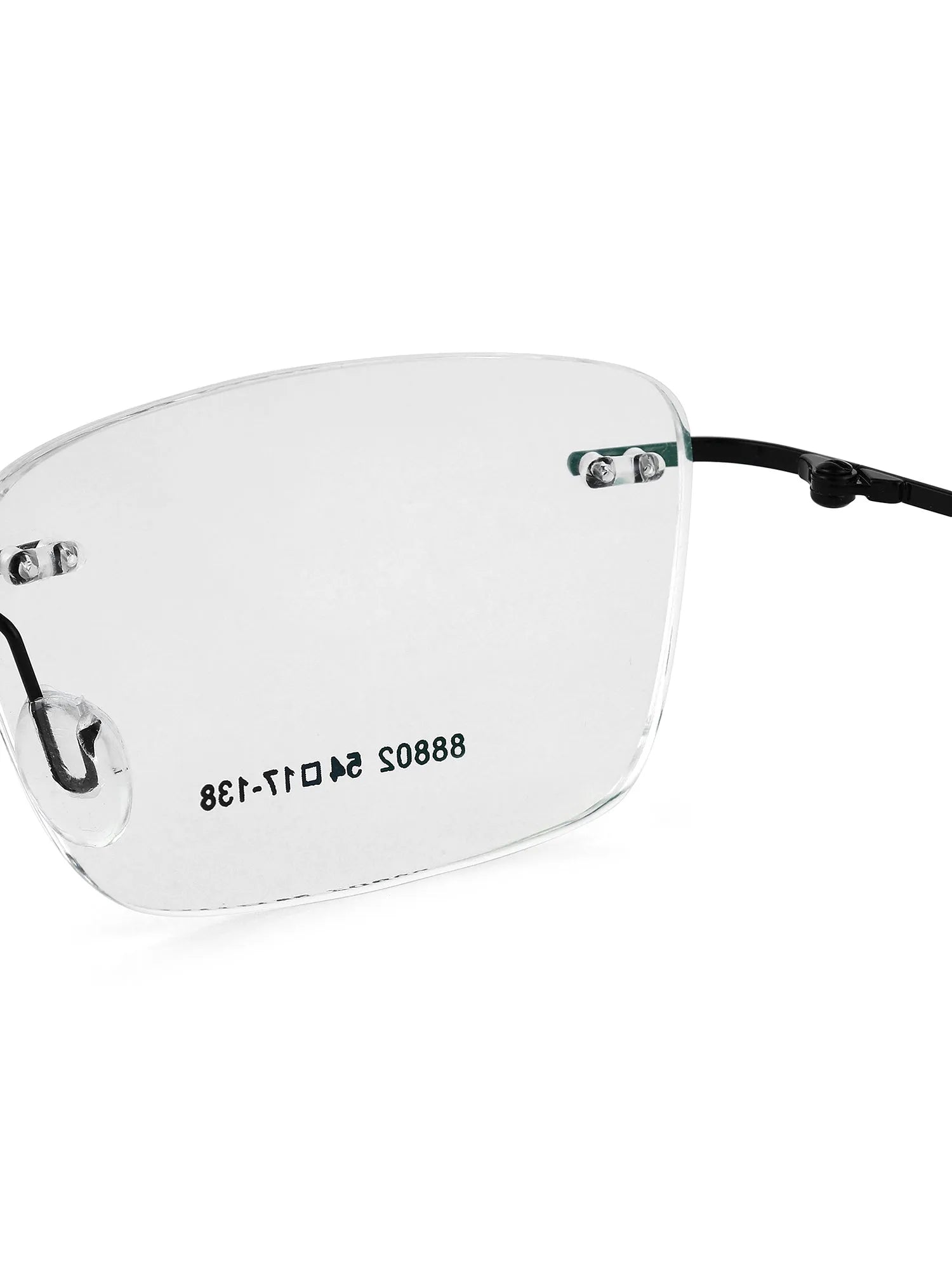 Thin Line | Black Medium Rim Less Rectangle Eyeglasses for Unisex [Demo Lens]
