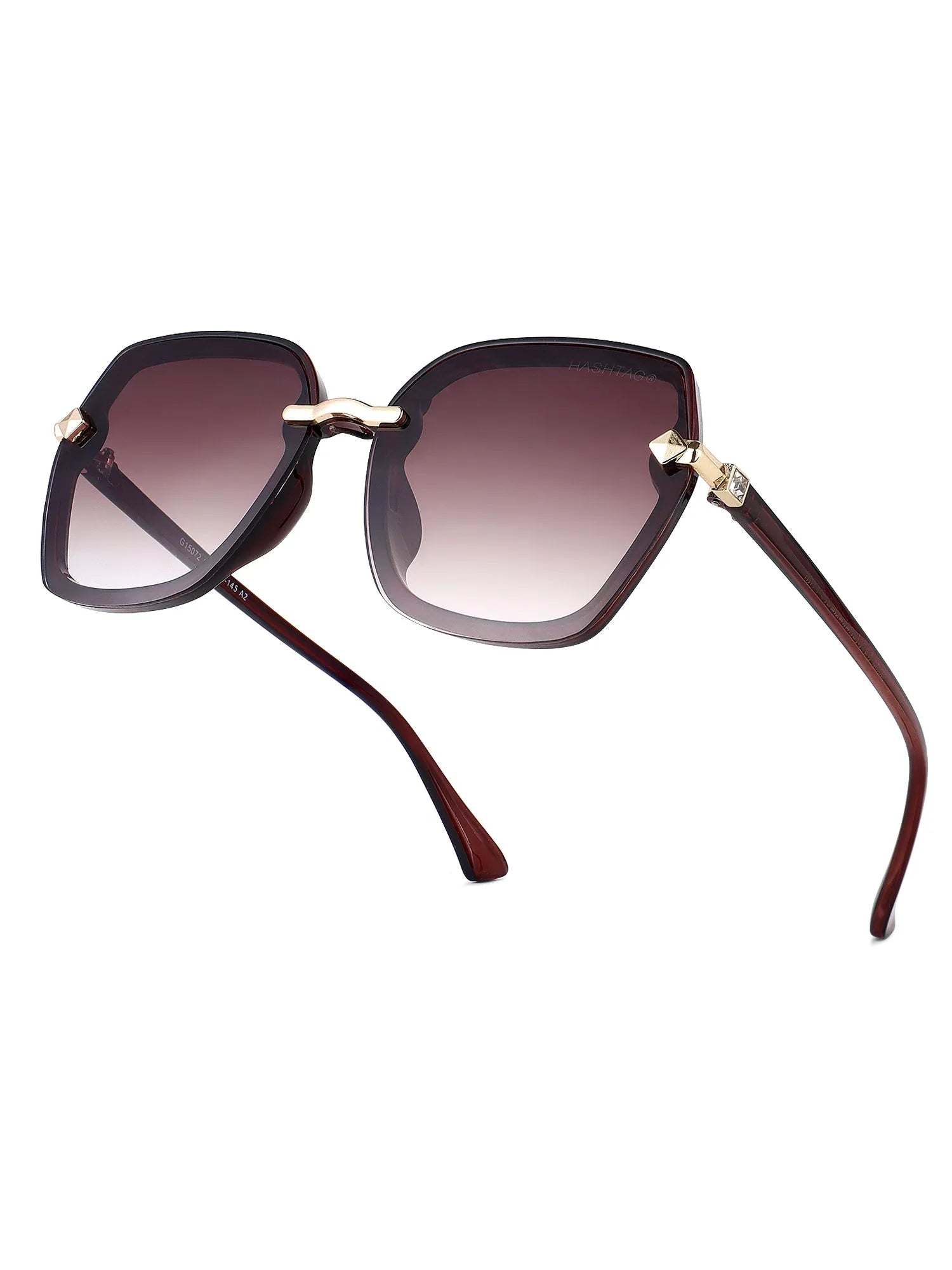 Xyrion | Gradient Brown Large Full Rim Butterfly Sunglasses for Men & Women [UV-protected]