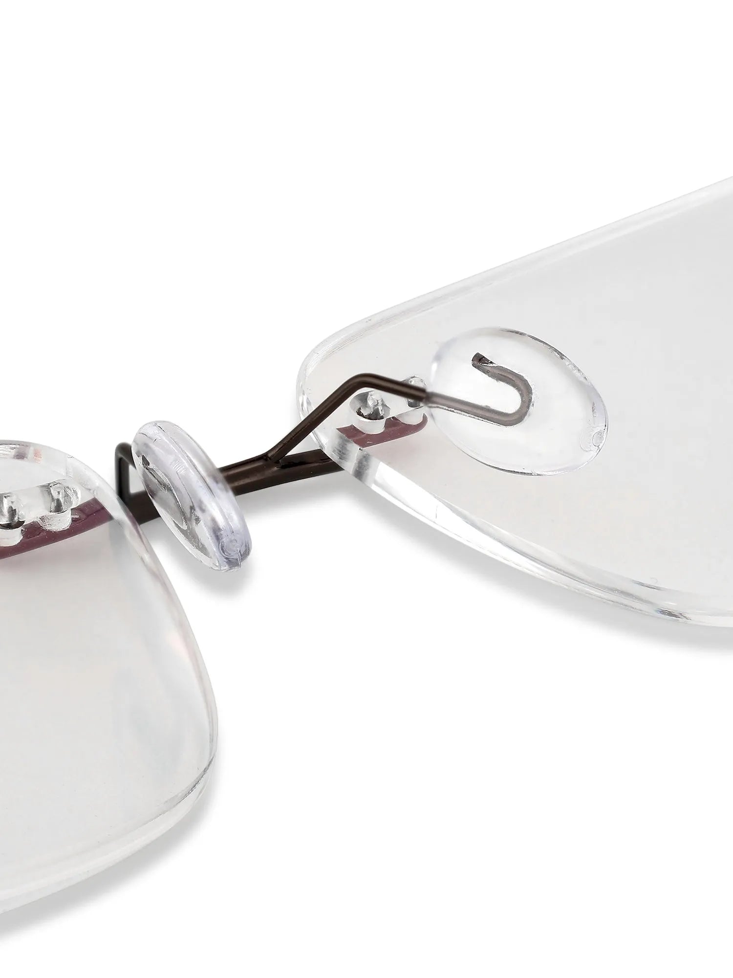 Thin Line | Brown Medium Rim Less Rectangle Eyeglasses for Unisex [Demo Lens]
