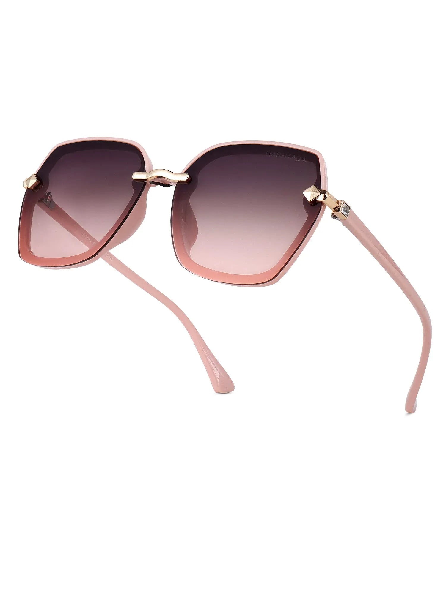 Xyrion | Gradient Brown & Pink Large Full Rim Butterfly Sunglasses for Men & Women [UV-protected]
