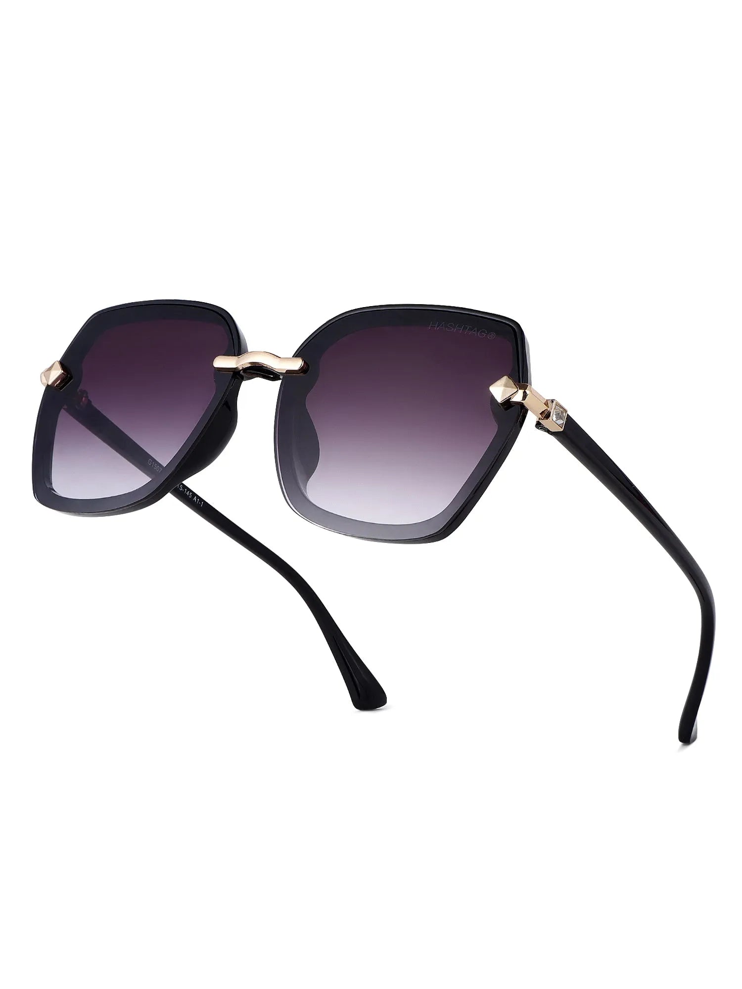 Xyrion | Gradient Black Large Full Rim Butterfly Sunglasses for Men & Women [UV-protected]