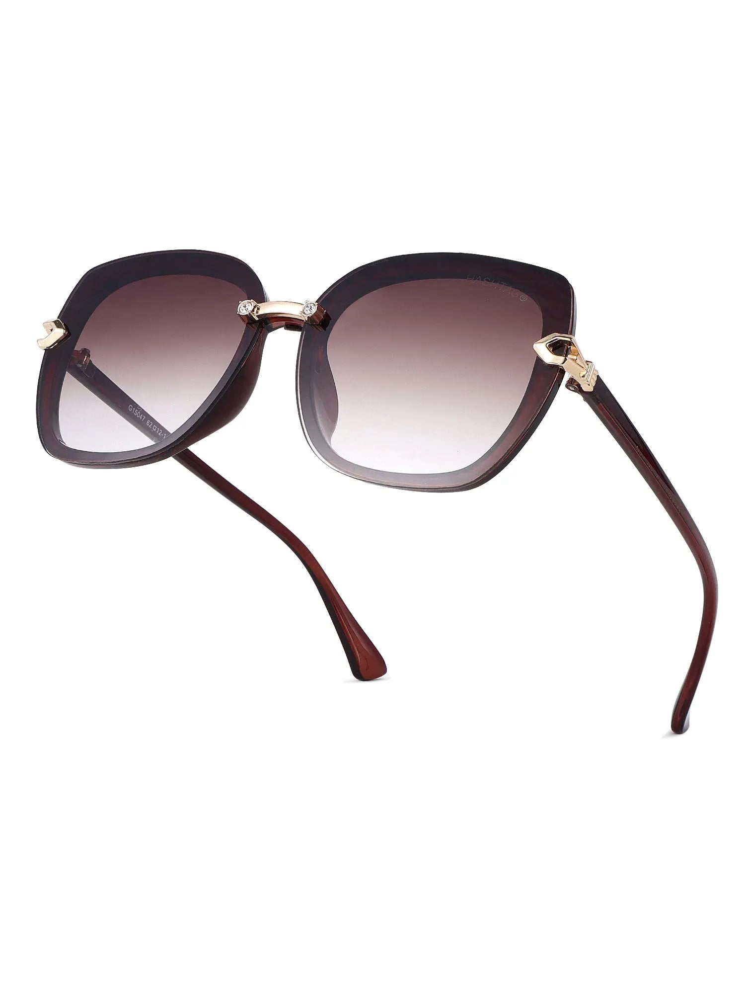 Thalron | Gradient Brown Large Full Rim Butterfly Sunglasses for Men & Women [UV-protected]