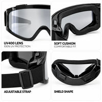Ulyria | Black Free Size Full Rim Shield Sports Sunglasses for Men & Women [Air-Shield]