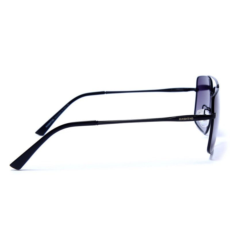 Kynra Black Large Full Rim Aviator Sunglasses for Men & Women — Hashtag Eyewears