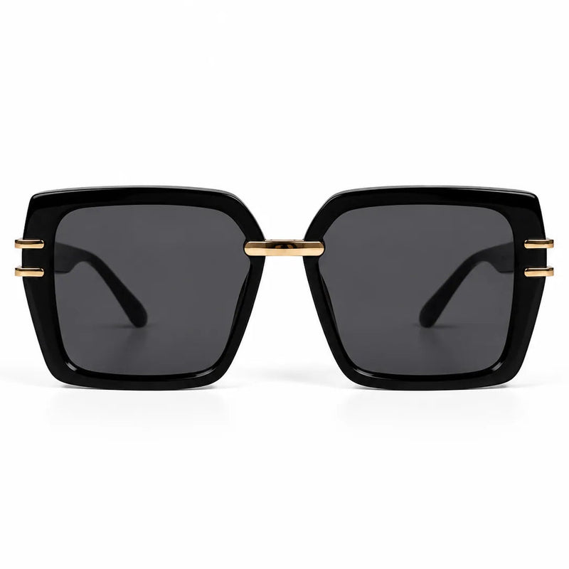 Valoria | Black Large Full Rim Square Sunglasses for Women [UV-protected]