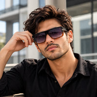 Helios | Havana and Golden Oversized Full Rim Square Sunglasses for Men & Women [UV-protected]