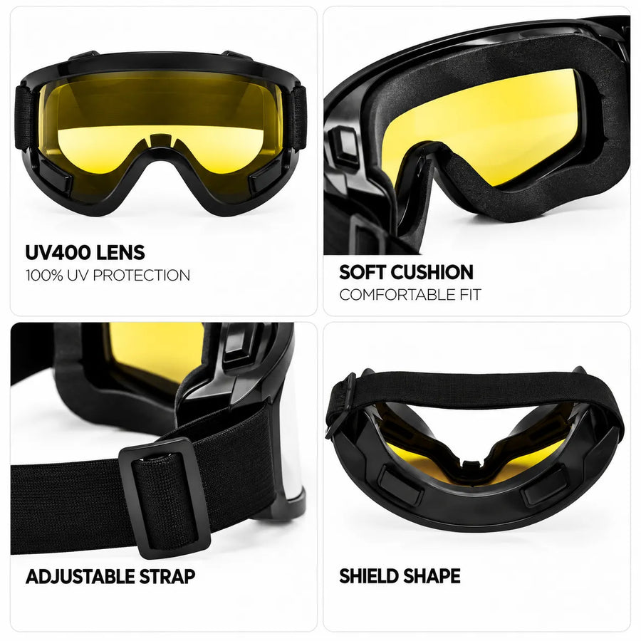 Ulyria | Yellow Free Size Full Rim Shield Sports Sunglasses for Men & Women [Air-Shield]
