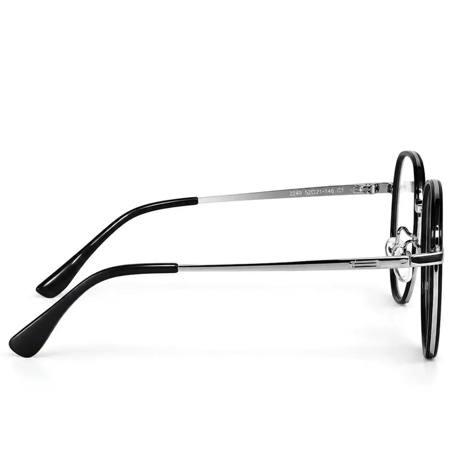 Arctic | Silver and Black Medium Full Rim Oval Clip-on for Men & Women [Clip-on]