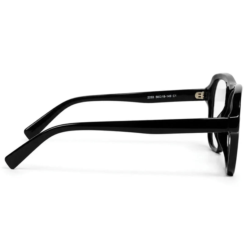 Ember | Black Medium Full Rim Square Clip-on for Men & Women [Clip-on]