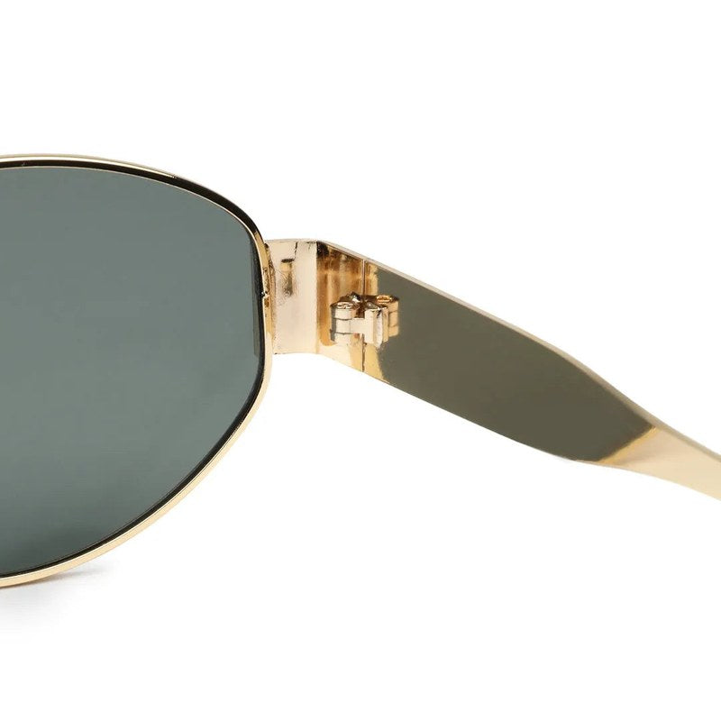 Ivory | Green Medium Full Rim Oval Sunglasses for Women [UV-protected]