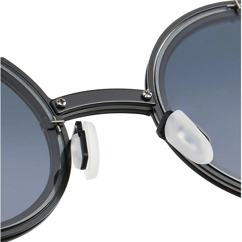 Tint | Black Medium Full Rim Round Sunglasses for Men & Women [Tint Adjustable]