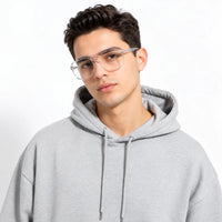 Lumnos | Transparent Small Full Rim Square Computer Glasses for Men & Women [Blue Block]