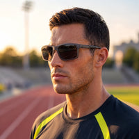 H2R | Grey Medium Full Rim Rectangle Sports Sunglasses for Men & Women [Polarized]