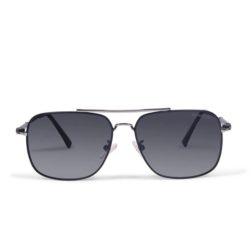 Unity Black Medium Full Rim Square Sunglasses for Men & Women — Hashtag Eyewears