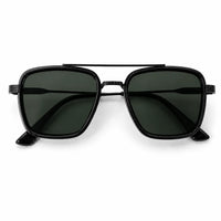 Reeon | Green Medium Full Rim Square Sunglasses for Men [UV-protected]