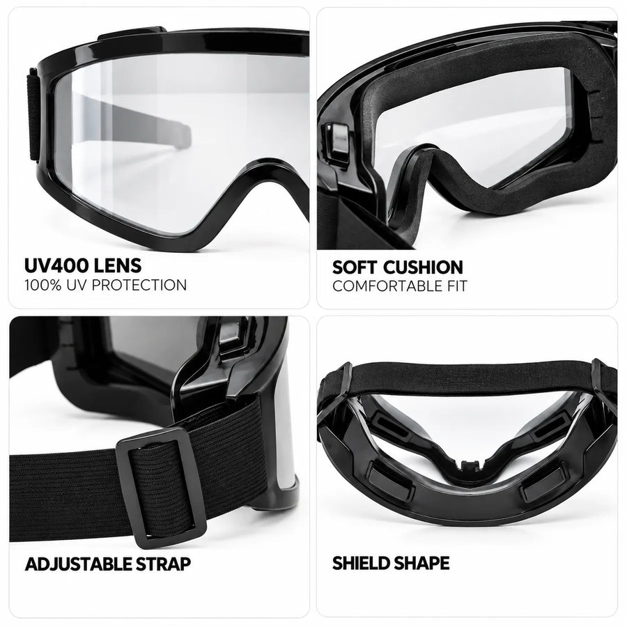 Ulyria | Transparent Free Size Full Rim Shield Sports Sunglasses for Men & Women [Air-Shield]