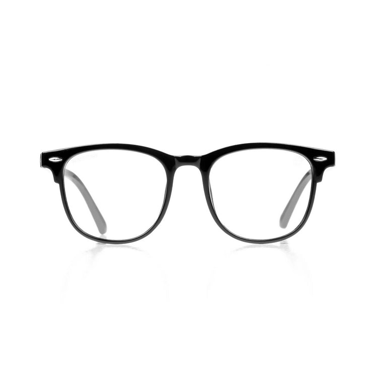 HASHTAG Blue Block Wayfarer Polycarbonate Transparent Eyeglasses for Men and Women -AB13-1957-Black