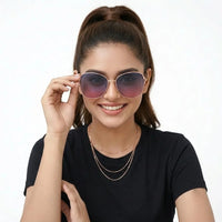 Arcanum | Gradient Blue & Pink Medium Full Rim Butterfly Sunglasses for Women [Polarized]