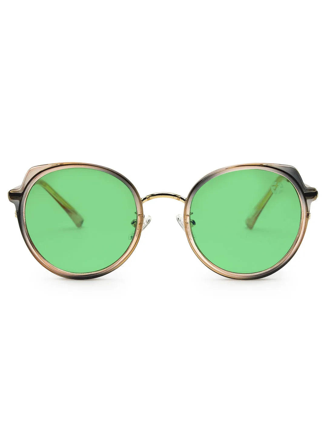 Photogrey | Gradient Brown & Golden Medium Full Rim Round Sunglasses for Men & Women [Photochromic]
