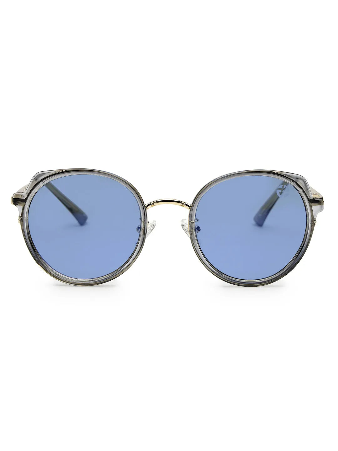 Photogrey | Grey & Golden Medium Full Rim Round Sunglasses for Men & Women [Photochromic]