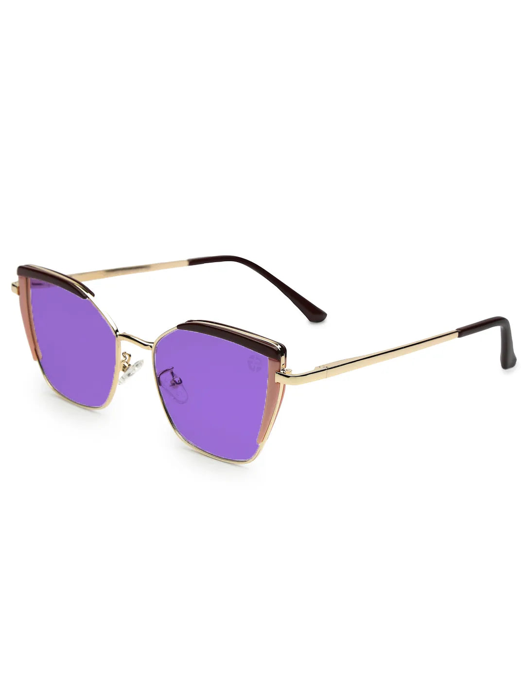 Swit | Brown, Pink & Golden Large Full Rim Cateye Sunglasses for Women [Photochromic]