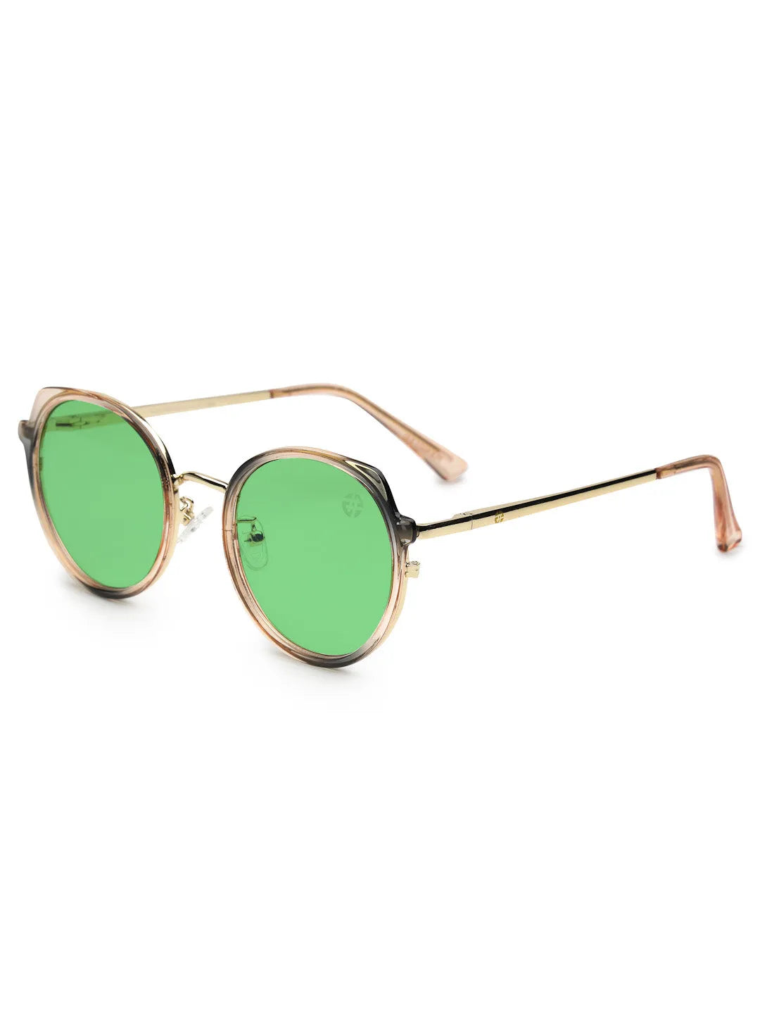Photogrey | Gradient Brown & Golden Medium Full Rim Round Sunglasses for Men & Women [Photochromic]