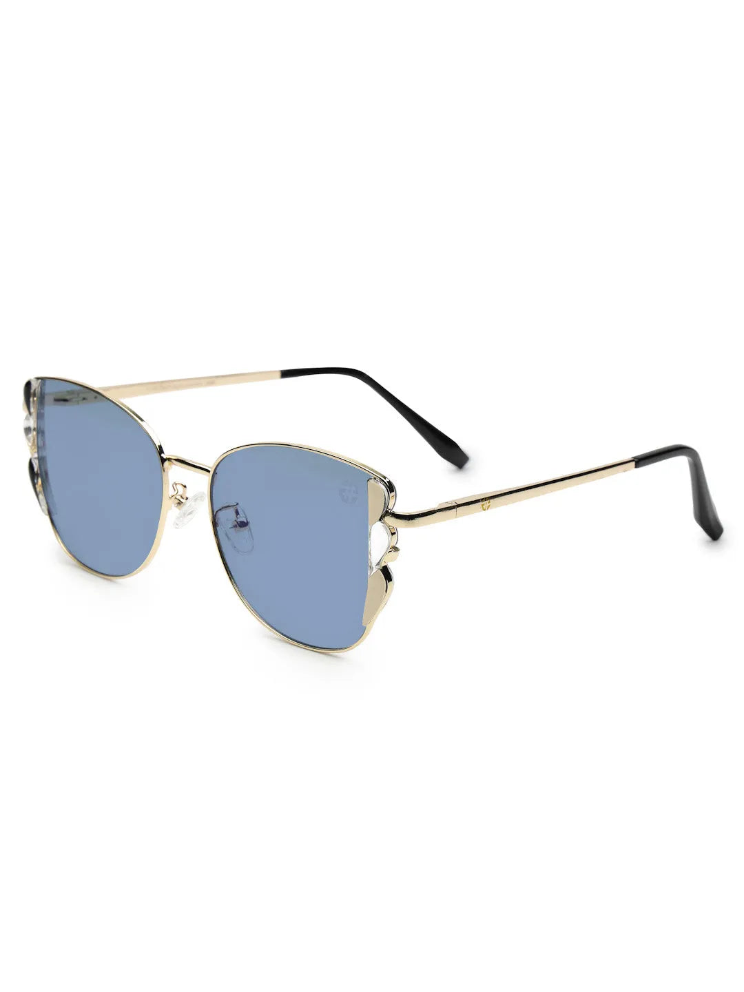 Astralor | Golden & Black Medium Full Rim Cateye Sunglasses for Women [Photochromic]
