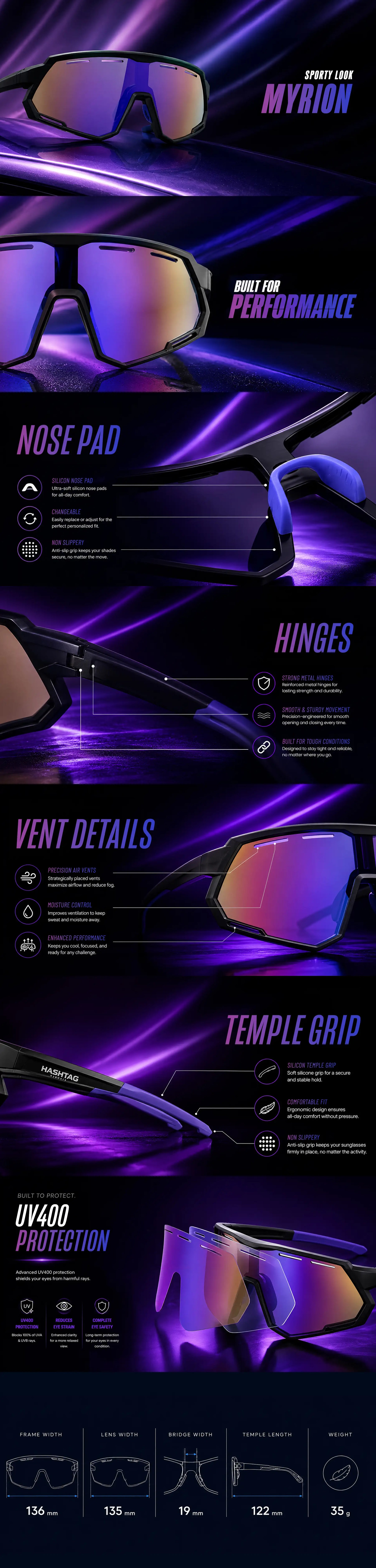 Myrion | Black/Blue Medium Full Rim Shield Sports Sunglasses for Men & Women [UV-protected]