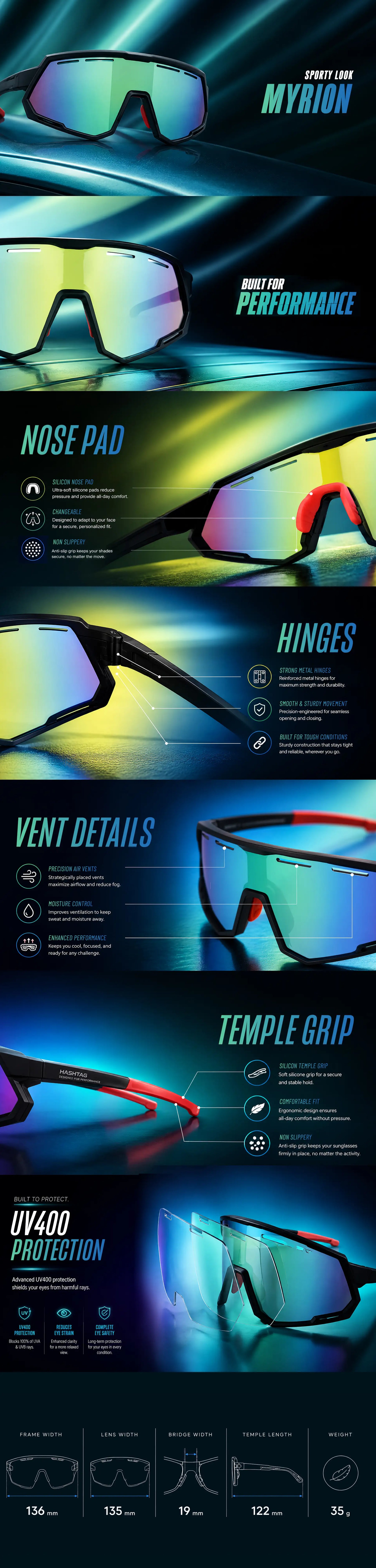 Myrion | Black Medium Full Rim Shield Sports Sunglasses for Men & Women [UV-protected]