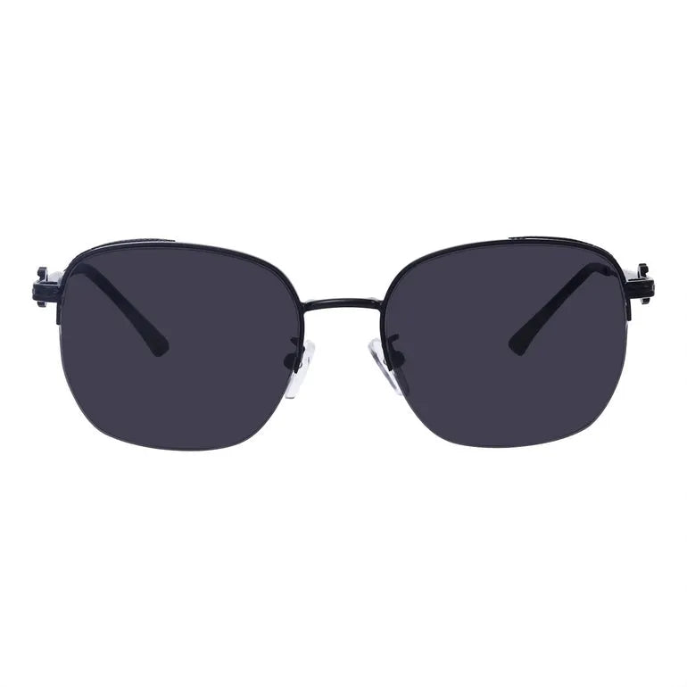 Eclipse | Black Medium Full Rim Square Sunglasses for Women [UV-protected]