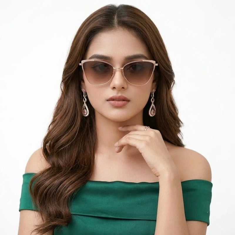 Torion | Brown Medium Full Rim Cateye Sunglasses for Women [UV-protected]