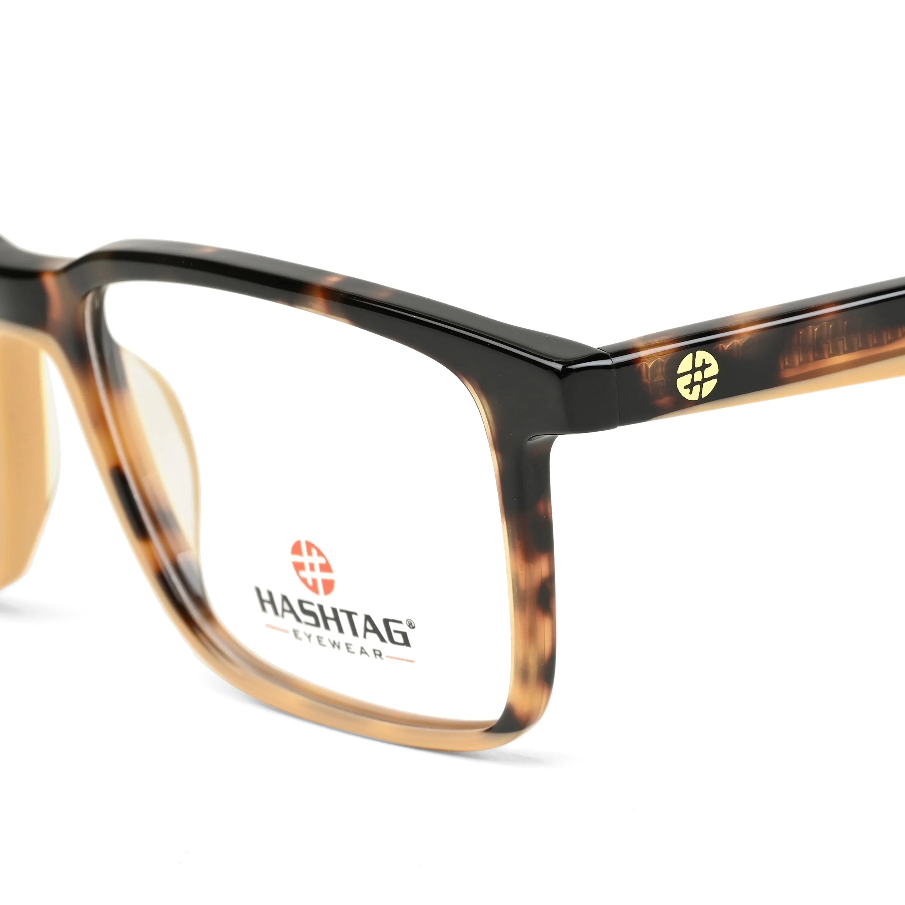 Frostar | Havana Brown Texture Medium Full Rim Square with Spring Hinges Eyeglasses for Men & Women [Demo Lens]