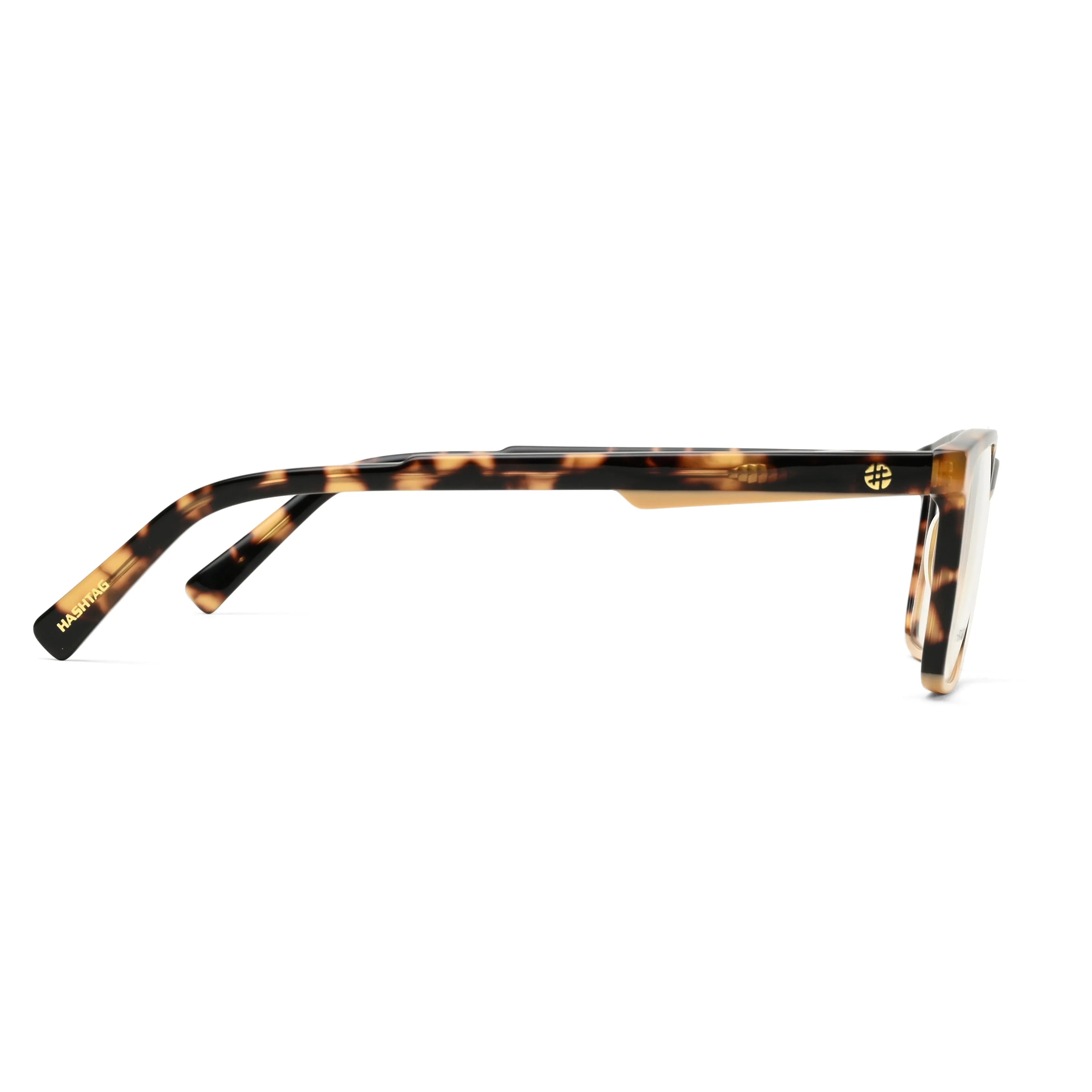 Frostar | Havana Brown Texture Medium Full Rim Square with Spring Hinges Eyeglasses for Men & Women [Demo Lens]