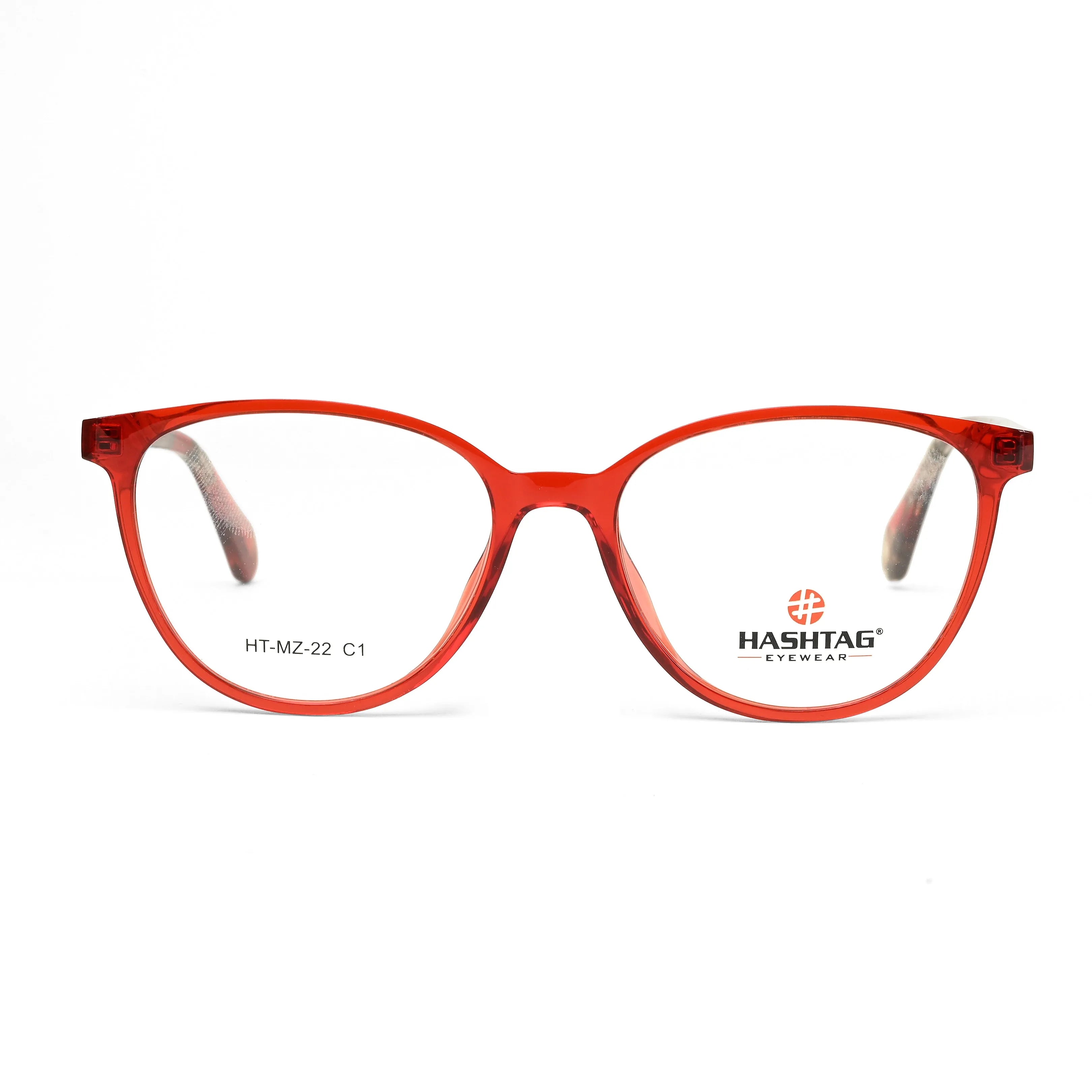 Stralor | Red Medium Full Rim Round with Spring Hinges Eyeglasses for Women [Demo Lens]