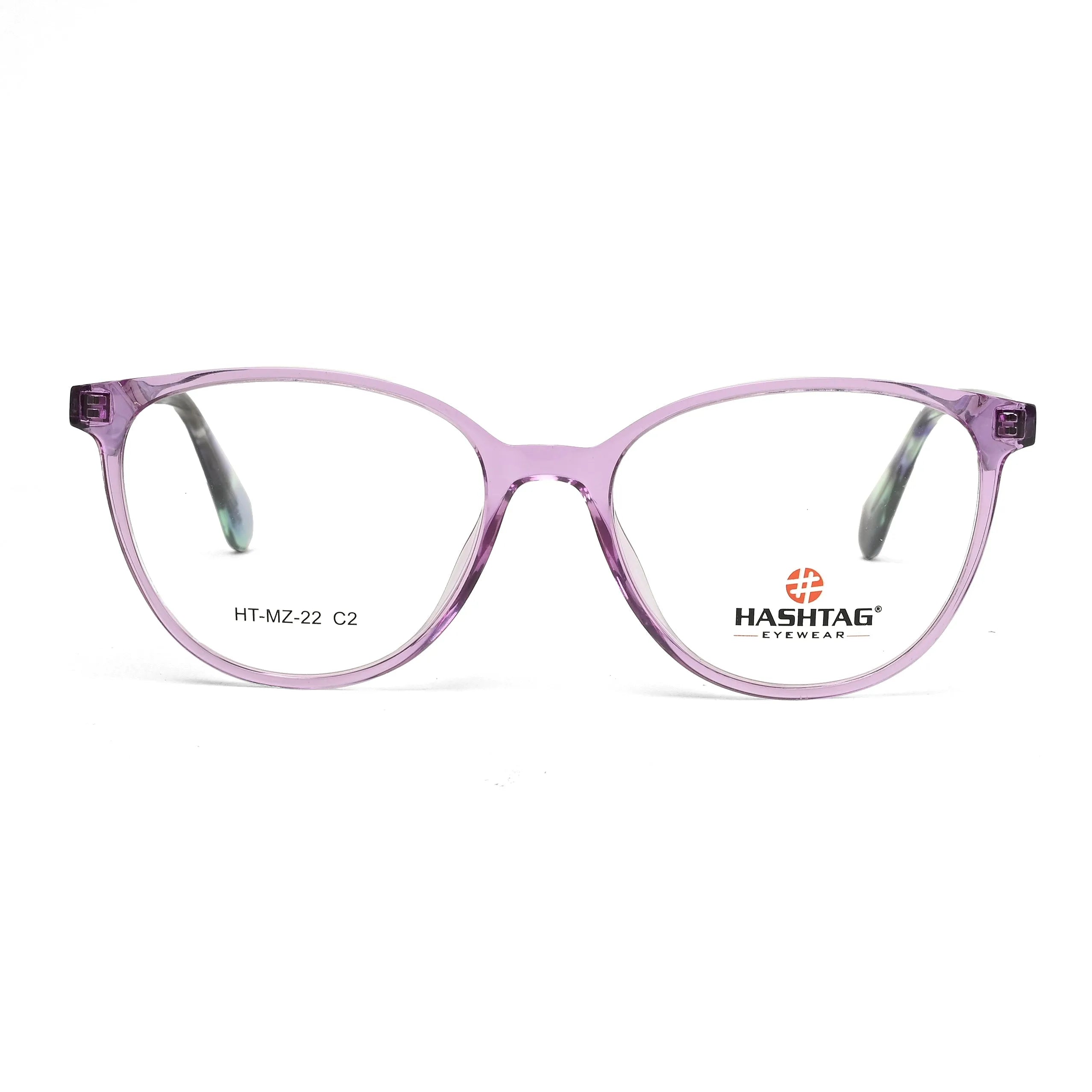 Stralor | Light Purple Medium Full Rim Round with Spring Hinges Eyeglasses for Women [Demo Lens]