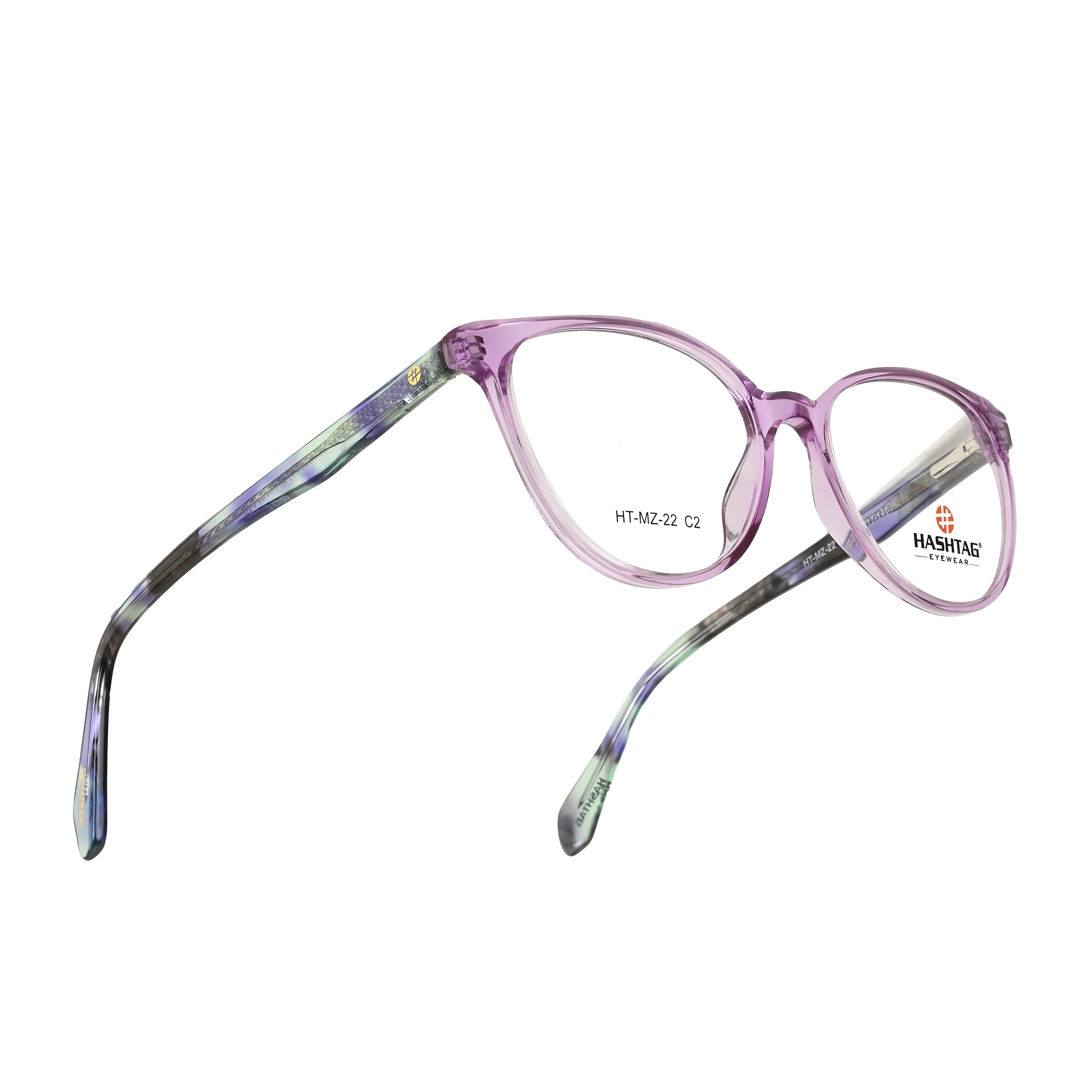 Stralor | Light Purple Medium Full Rim Round with Spring Hinges Eyeglasses for Women [Demo Lens]