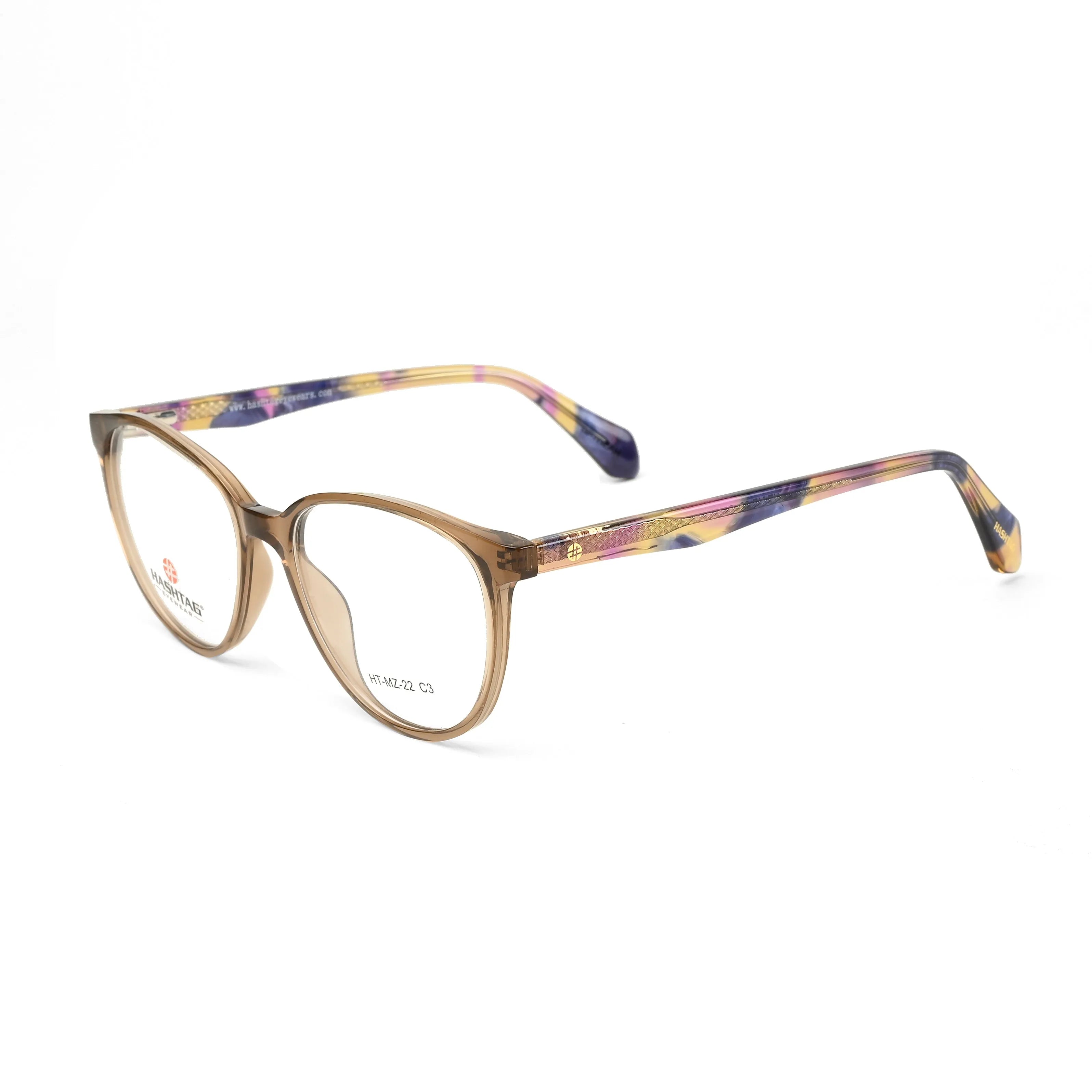 Stralor | Light Brown Medium Full Rim Round with Spring Hinges Eyeglasses for Women [Demo Lens]