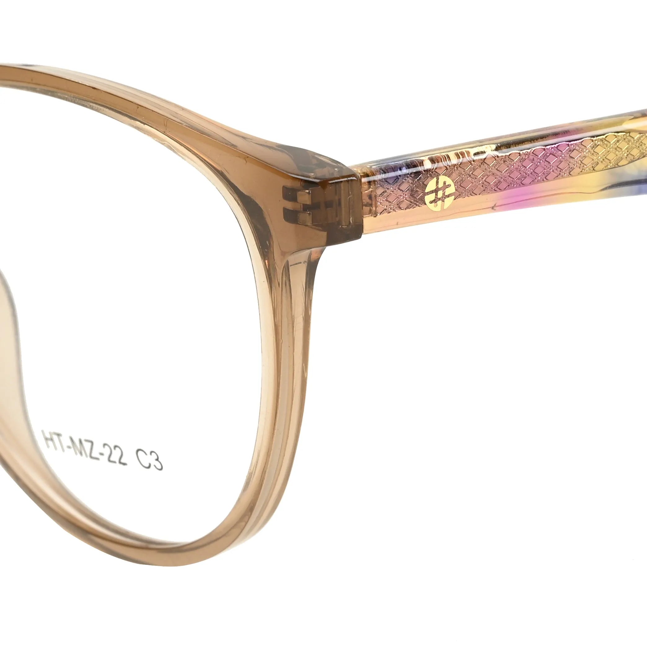 Stralor | Light Brown Medium Full Rim Round with Spring Hinges Eyeglasses for Women [Demo Lens]